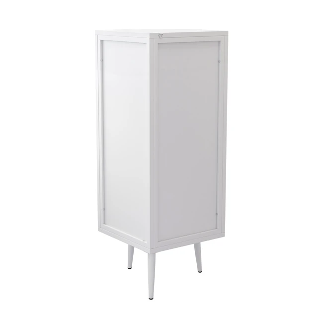 Alt view image 7 of 7 - 22.25'' Floor Coner Cabinet,Three Tiers with Tempered Glass Doors and Storage Shelves for Bathroom, Living Room and Bedroom (White)(same sku:W757P180793)
