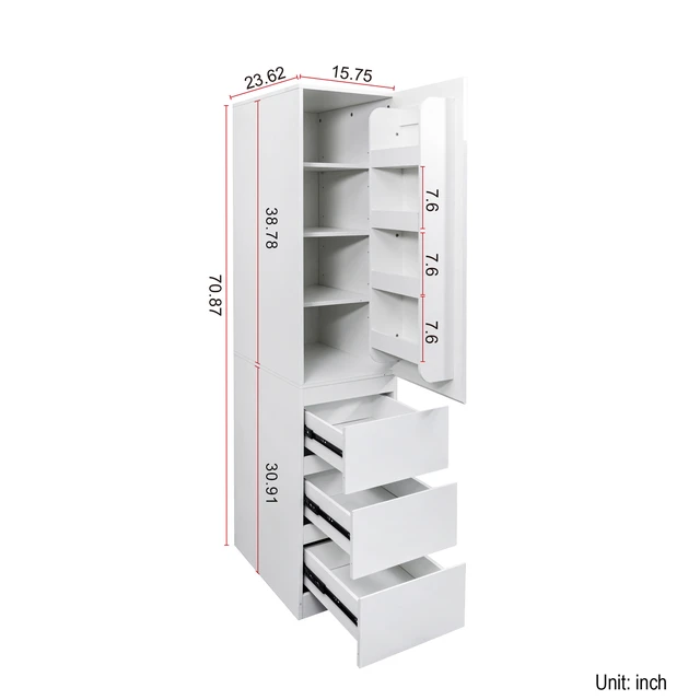Alt view image 5 of 7 - Kitchen Pantry Storage Cabinet,Food Pantry Cabinet with Doors ,shelves and drawers(Old SKU W331P295446)