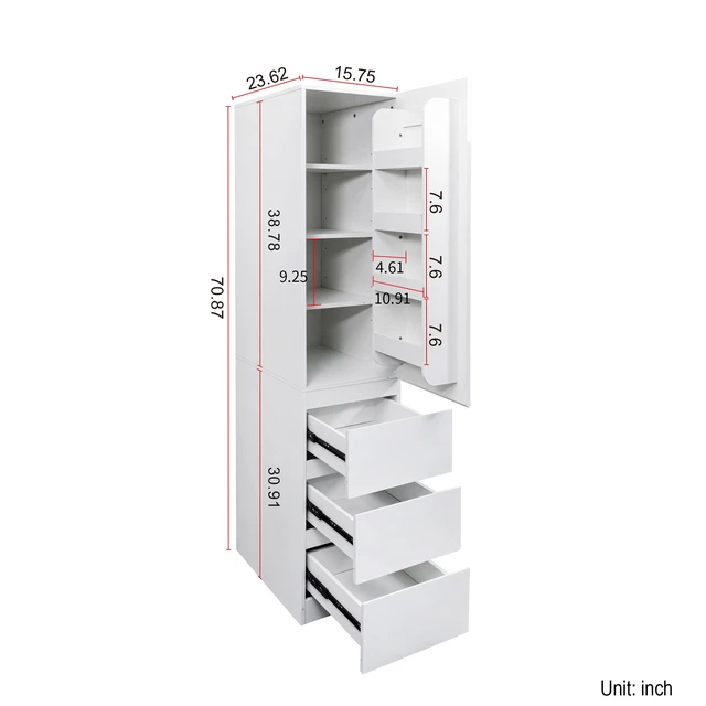 Alt view image 7 of 7 - Kitchen Pantry Storage Cabinet,Food Pantry Cabinet with Doors ,shelves and drawers(Old SKU W331P295446)
