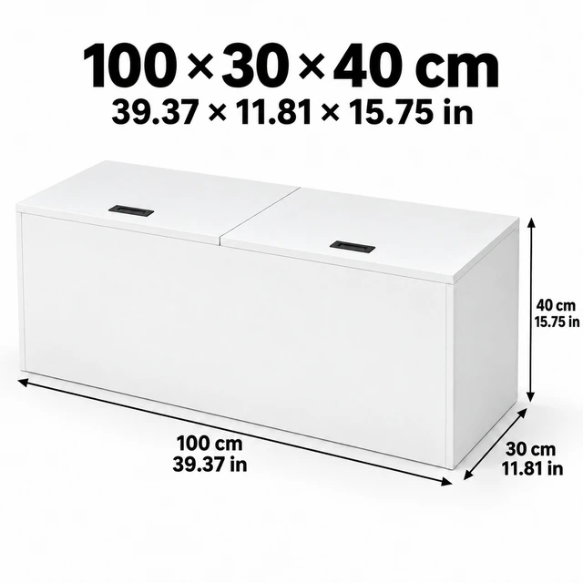 Alt view image 2 of 7 - 39" x 11" x 15" Modular Wooden Storage Cabinet, LiftTop Storage Bench Suitable for Placement in Narrow Spaces, Combinable Multiple Units Storage Chest for Bedroom, Living Room, Entryway-White