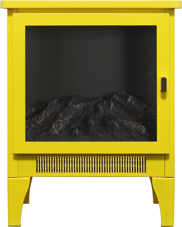 Alt view image 5 of 7 - 18 inch Freestanding Electric Fireplace Stove heater with 3D Flame effect,Lemon Yellow