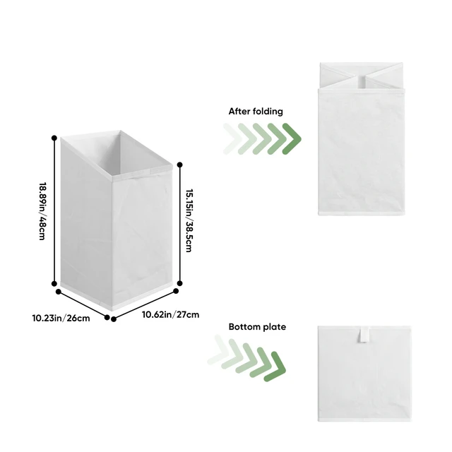Alt view image 3 of 7 - Tilted Laundry Hamper with Removable Basket, Hidden Laundry Hamper, Bathroom Laundry Hamper Storage Cabinet, Free-Standing Home Organizer, White