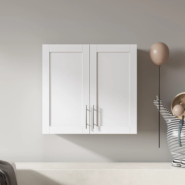 Main image of Stackable Wall Mounted Storage Cabinet, 11.81 "D x 31.50"W x 29.92 "H, White