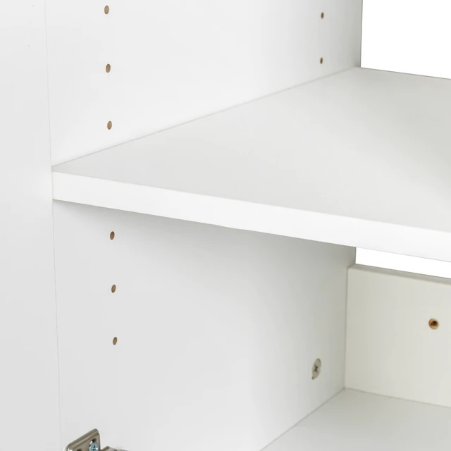Alt view image 7 of 7 - Stackable Wall Mounted Storage Cabinet, 15.75 "D x 35.43" W x 19.69 "H, White