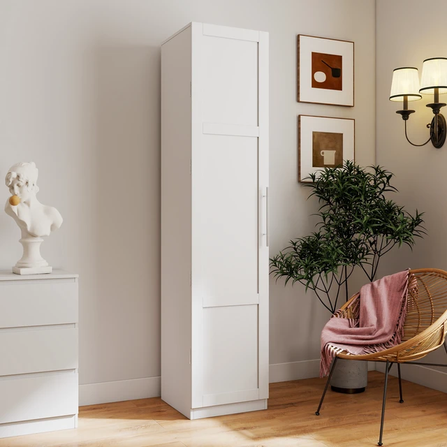 Alt view image 3 of 7 - Kitchen Pantry Cabinet, White Freestanding Buffet Cupboards Sideboard with Doors & Shelves, Kitchen Pantry Storage Cabinet for Kitchen, Living Room and Dinning Room