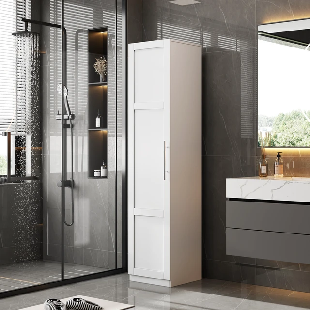 Alt view image 6 of 7 - Kitchen Pantry Cabinet, White Freestanding Buffet Cupboards Sideboard with Doors & Shelves, Kitchen Pantry Storage Cabinet for Kitchen, Living Room and Dinning Room