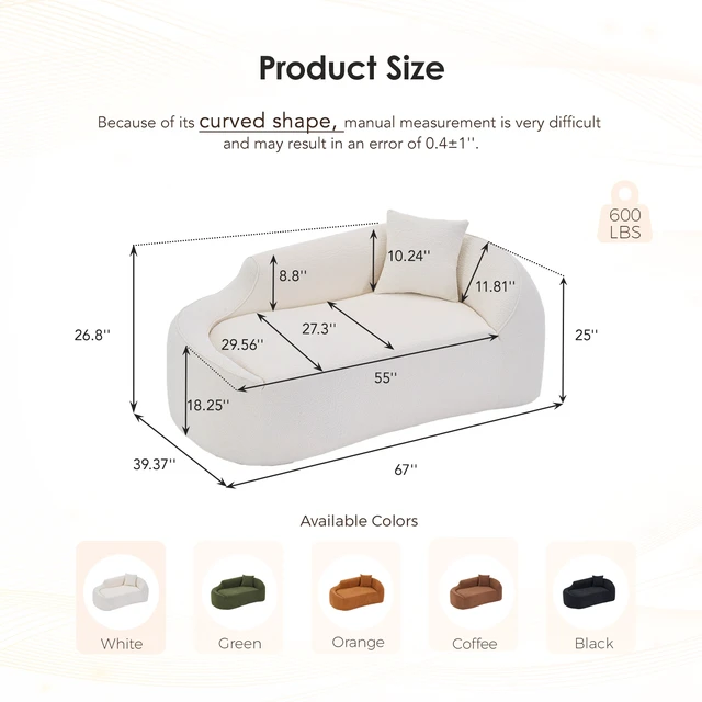 Alt view image 2 of 7 - Curved Chaise Lounge Chair Indoor, Modern Chenille Sofa Couch with Deep Seat Sofa Bed with 1 Pillow, No Assembly Required, Sleeper Sofa Couch for Living Room, Bedroom, Apartment, Office