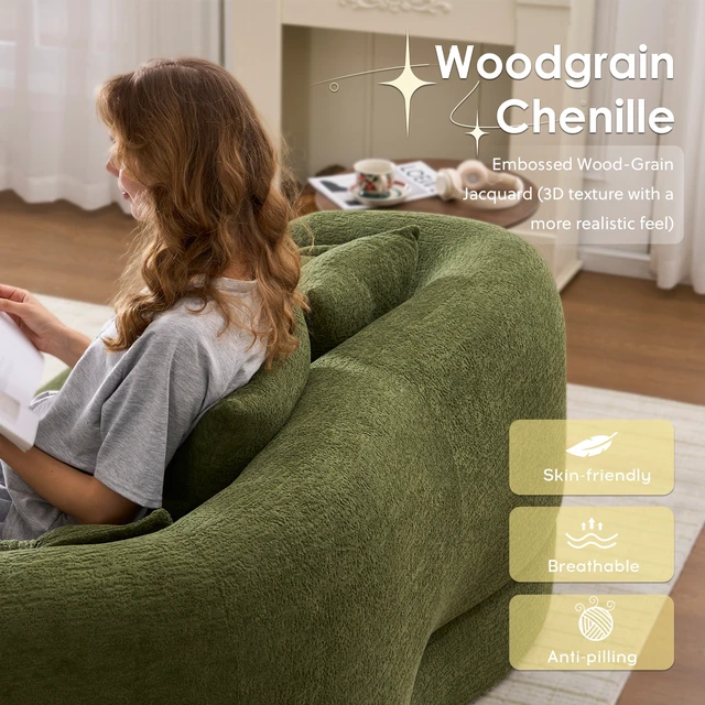 Alt view image 7 of 7 - (Old sku: W2231P392102) 2-in-1 Foldable Sofa Bed,70 Inch Folding Boneless Couch Convertible Compressed Sleeper Sofabed, 4 Pillows for Living Room Apartment,Green
