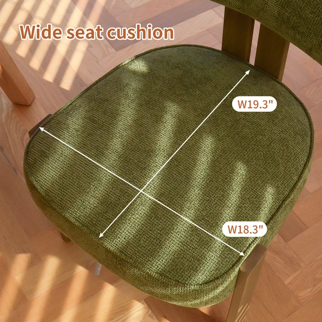 Alt view image 5 of 7 - Modern Fabric Dining Chair, Upholstered Armless Side Chair with Natural Wooden Finished Metal Frame, No Assembly Required Artistic Curved Backrest Accent Chair for Dining Room, Living Room,Kitchen,1pc
