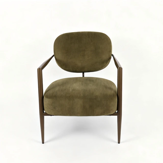 Alt view image 4 of 7 - Modern Metal Frame Accent Chair, Upholstered Softy Fabric Side Chair, Mid-Century Comfy Lounge Armchair for Living Room Bedroom Reading Nook, Single Leisure Guest Chair (Green-1pc)