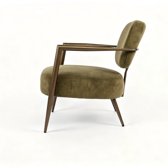 Alt view image 7 of 7 - Modern Metal Frame Accent Chair, Upholstered Softy Fabric Side Chair, Mid-Century Comfy Lounge Armchair for Living Room Bedroom Reading Nook, Single Leisure Guest Chair (Green-1pc)