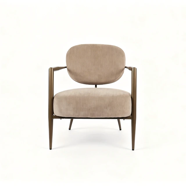 Alt view image 4 of 7 - Modern Metal Frame Accent Chair, Upholstered Softy Fabric Side Chair, Mid-Century Comfy Lounge Armchair for Living Room Bedroom Reading Nook, Single Leisure Guest Chair(Camel-1pc)