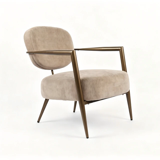 Alt view image 5 of 7 - Modern Metal Frame Accent Chair, Upholstered Softy Fabric Side Chair, Mid-Century Comfy Lounge Armchair for Living Room Bedroom Reading Nook, Single Leisure Guest Chair(Camel-1pc)