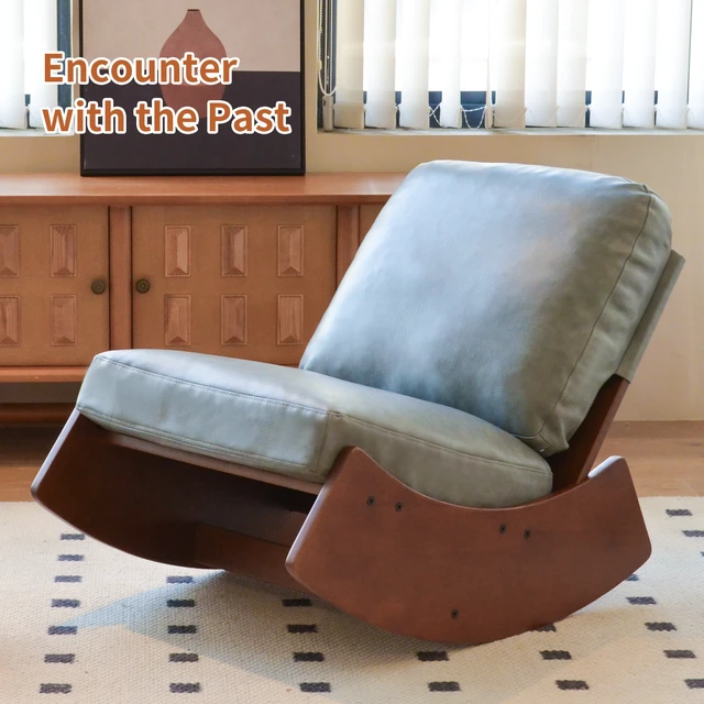 Alt view image 7 of 7 - Comfortable Glider Rocking Chair, High-Quality Upholstery Glider Chair, Solid Wood Frame, Perfect for Multiple Settings Accent Reading Chair for Bedroom,Living Room