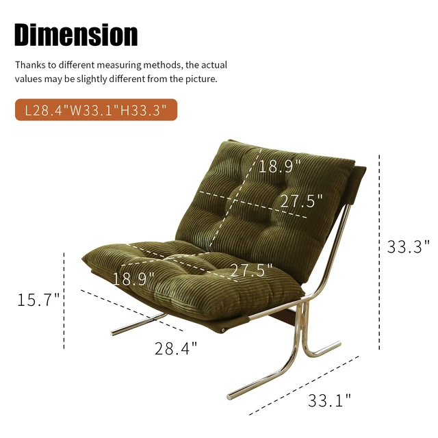 Alt view image 7 of 7 - Modern Accent Chair, Comfy Living Room Chair with Metal Chrom Frame, Upholstered Soft Cushion Sofa Chairs for Home Office,Bedroom,Dining Room (Green-1pc)