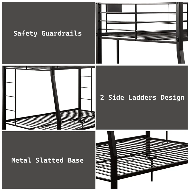 Alt view image 4 of 5 - Limbra Sandy Black Finish Full XL/Queen Bunk Bed