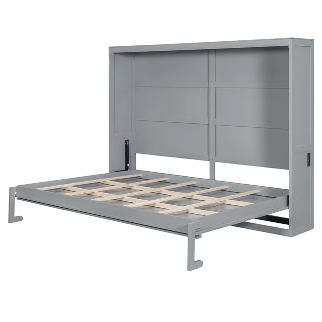 Alt view image 5 of 7 - Queen Size Murphy Bed Wall Bed,Gray