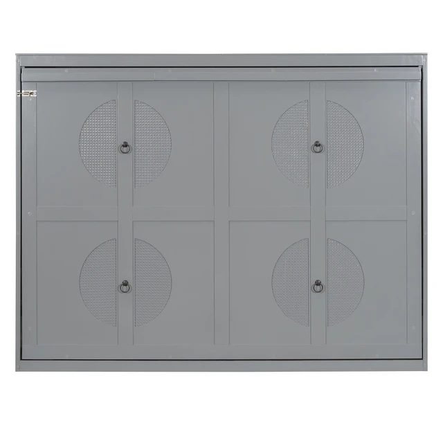 Alt view image 4 of 7 - Queen Size Murphy Bed Wall Bed,Gray