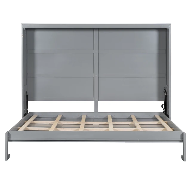 Alt view image 7 of 7 - Queen Size Murphy Bed Wall Bed,Gray