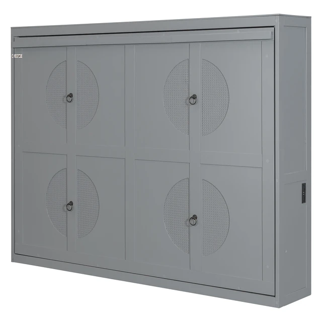 Alt view image 6 of 7 - Queen Size Murphy Bed Wall Bed,Gray