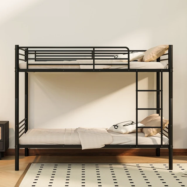 Main image of twin over twin bunk bed black