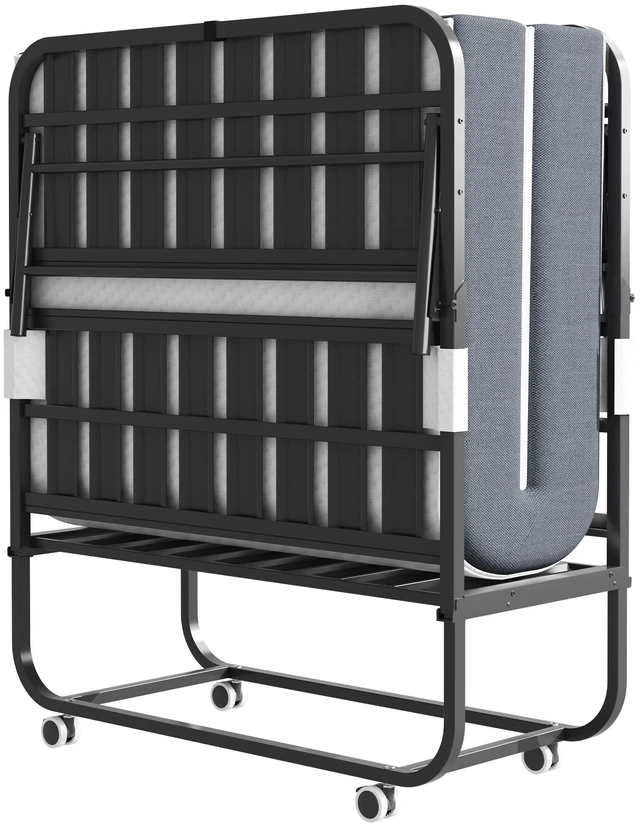 Main image of 75" x 38" Inch Extra Long Folding Bed for Tall People, Heavy-Duty 450lbs Capacity Rollaway Guest Bed with 5" Memory Foam Mattress, Portable Space Saving Twin Size Bed