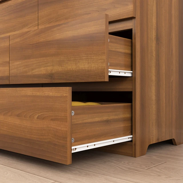 Alt view image 3 of 7 - 12 Drawers Double Dresser, Modern Wood Dresser Chest of Drawers with Large Storage Space for Bedroom, Walnut