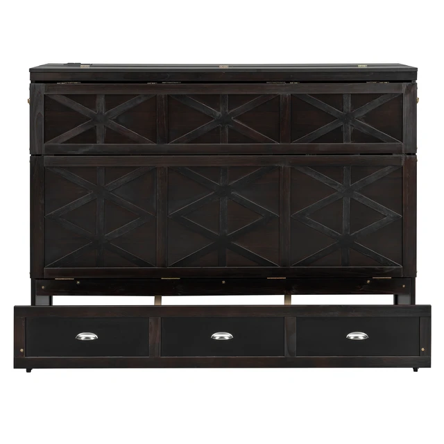 Alt view image 5 of 7 - Queen Size Murphy Bed with Large Drawers and USB,Brushed Espresso