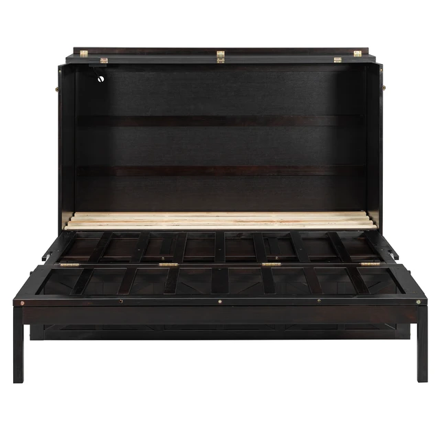 Alt view image 6 of 7 - Queen Size Murphy Bed with Large Drawers and USB,Brushed Espresso