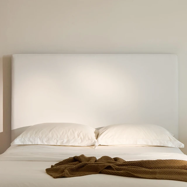 Alt view image 3 of 7 - Lucas Tall Headboard Upholstered Bed / 52" High Headboard / Elegant Simplicity / No Box Spring Needed / Easy Assembly / Queen / Coconut Micro Suede