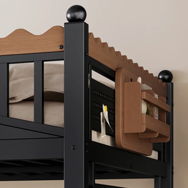 Alt view image 6 of 7 - Queen Size Loft Bed with Storage Stairs, Metal Loft Beds Frame with Storage Shelves and bookshelf, Loft Bed for Bedroom, Guest, Dorms, Black