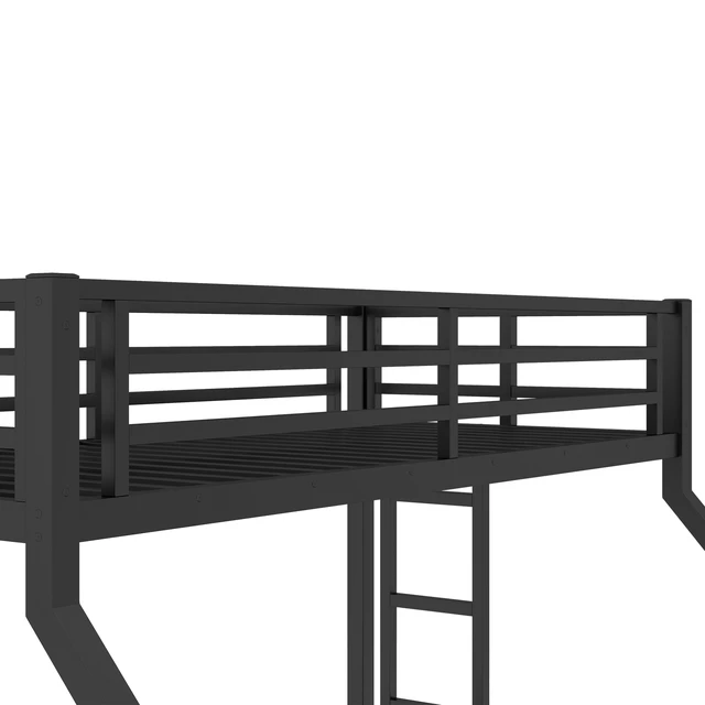 Alt view image 4 of 7 - Metal Twin XL over Queen Bunk Bed for Teens and Adults,Space-Saving/Noise Reduced/No Box Spring Needed, Black