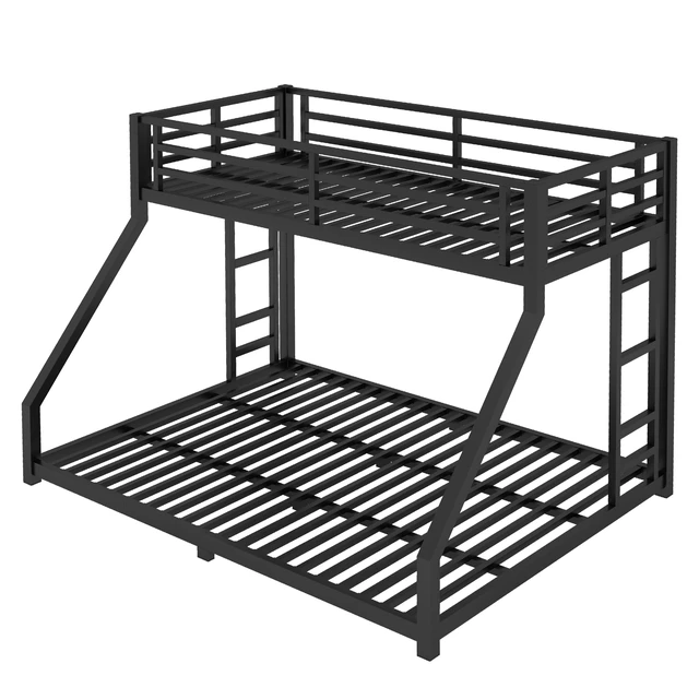 Alt view image 6 of 7 - Metal Twin XL over Queen Bunk Bed for Teens and Adults,Space-Saving/Noise Reduced/No Box Spring Needed, Black