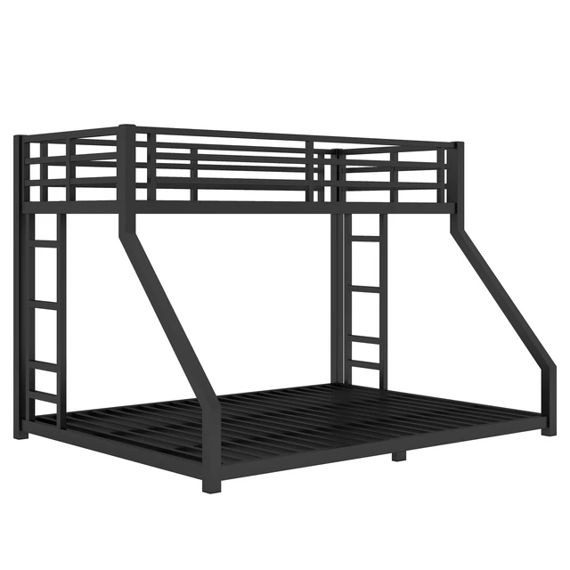 Alt view image 7 of 7 - Metal Twin XL over Queen Bunk Bed for Teens and Adults,Space-Saving/Noise Reduced/No Box Spring Needed, Black