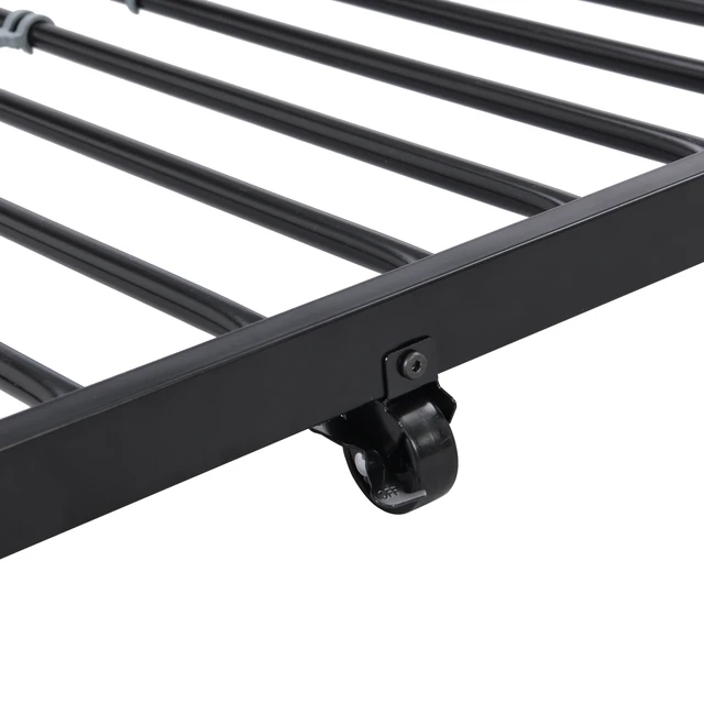 Alt view image 3 of 3 - Twin Over Twin Metal Bunk Bed with trundle Black