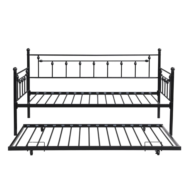 Alt view image 4 of 5 - Daybed with trundle BLACK