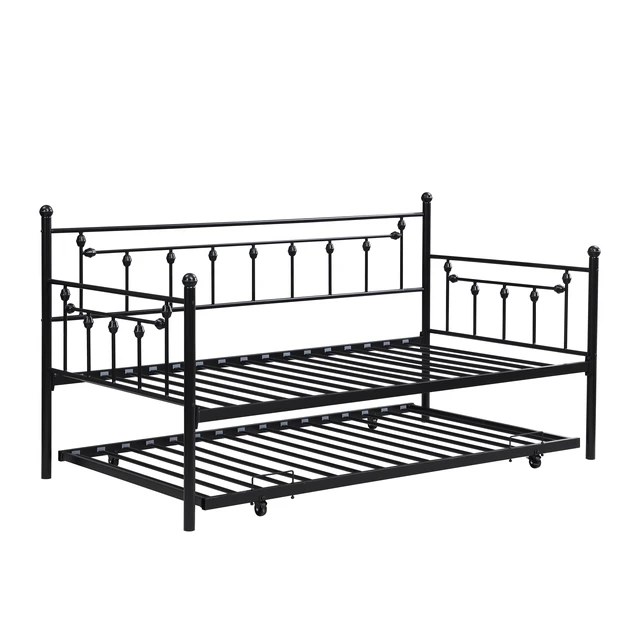 Alt view image 3 of 5 - Daybed with trundle BLACK