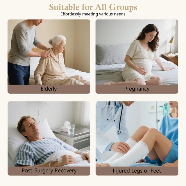 Alt view image 7 of 7 - Electric Adjustable Bed Backrest, 300 lbs Weight Capacity, 4-68° Upgraded Lifting System with Collapsible Safety Rails, Remote Control, for Elderly, Pregnancy, Patients, Handicap, Home Hospital Care