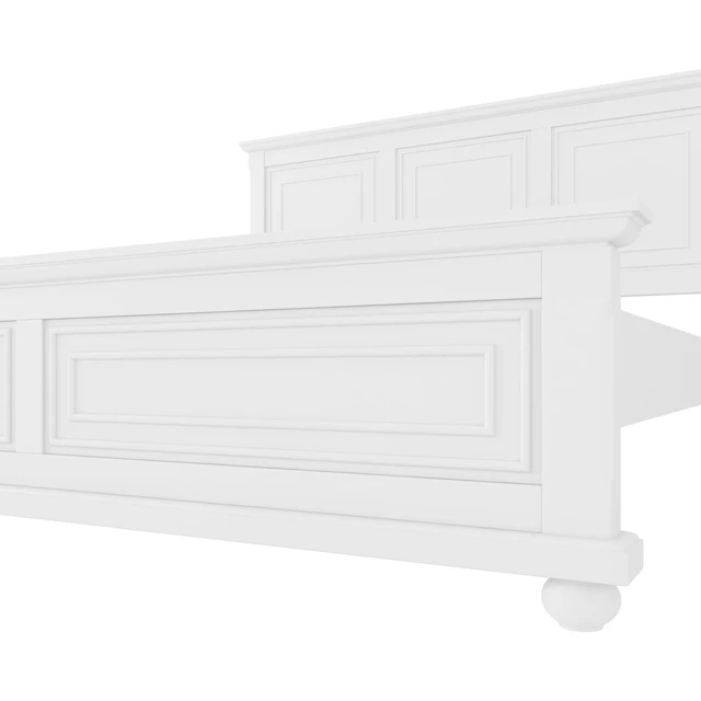 Alt view image 7 of 7 - King Size Bed With Tall Headboard, And Footboard, USB Charging Station, Pinewood Bed with Strengthened Bed Frame,White