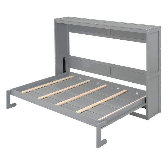 Alt view image 4 of 7 - Full Size Murphy Bed Wall Bed,Gray
