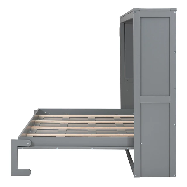 Alt view image 5 of 7 - Full Size Murphy Bed Wall Bed,Gray
