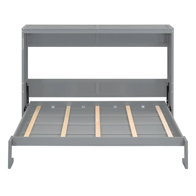 Alt view image 3 of 7 - Full Size Murphy Bed Wall Bed,Gray
