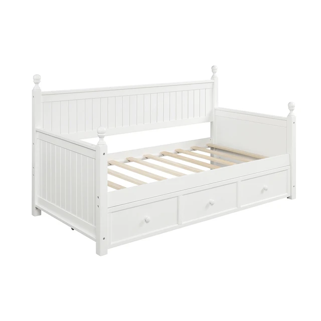 Alt view image 4 of 7 - Wood Daybed with Three Drawers ,Twin Size Daybed,No Box Spring Needed ,White