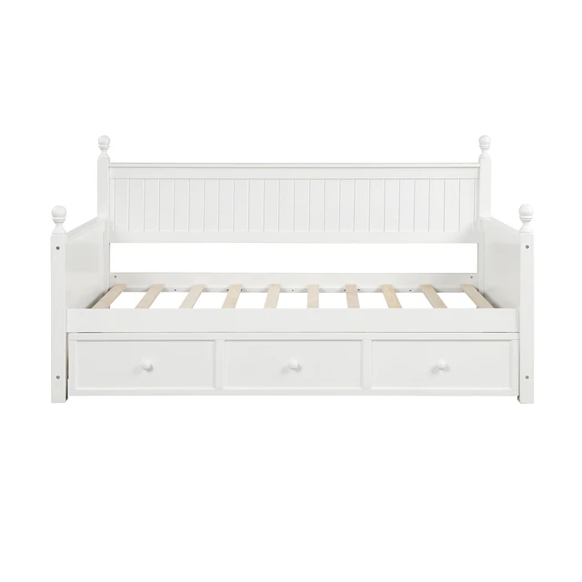 Alt view image 6 of 7 - Wood Daybed with Three Drawers ,Twin Size Daybed,No Box Spring Needed ,White