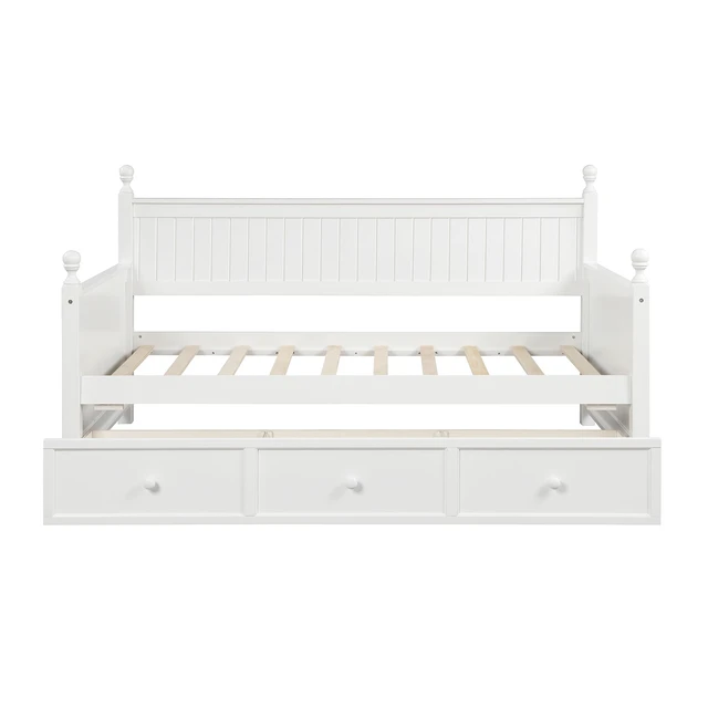 Alt view image 5 of 7 - Wood Daybed with Three Drawers ,Twin Size Daybed,No Box Spring Needed ,White