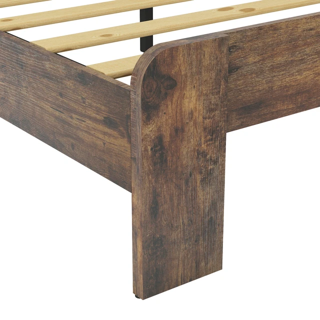 Alt view image 6 of 7 - Bed Frame King Size, Wood Platform Bed Frame , Noise Free,No Box Spring Needed and Easy Assembly Tool,Large Under Bed Storage,Dark Brown
