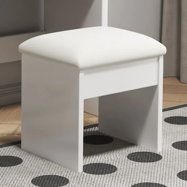 Alt view image 7 of 7 - Fashion Vanity Desk with Mirror and Lights for Makeup and Chair, Vanity Mirror with Lights and Table Set with 3 Color Lighting Brightness Adjustable, 4 Drawers, White Color