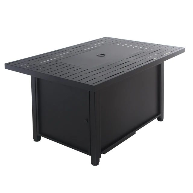 Alt view image 5 of 7 - Convertible Steel Fire Table, Rectangular, Black