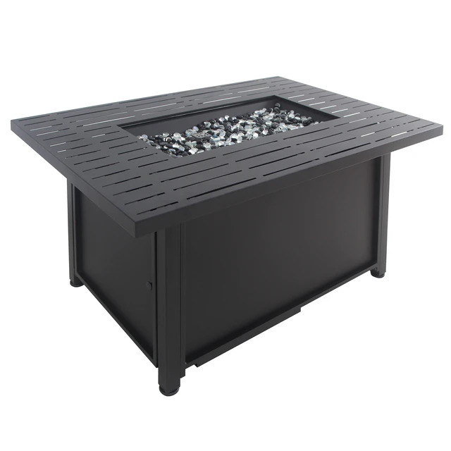 Alt view image 6 of 7 - Convertible Steel Fire Table, Rectangular, Black