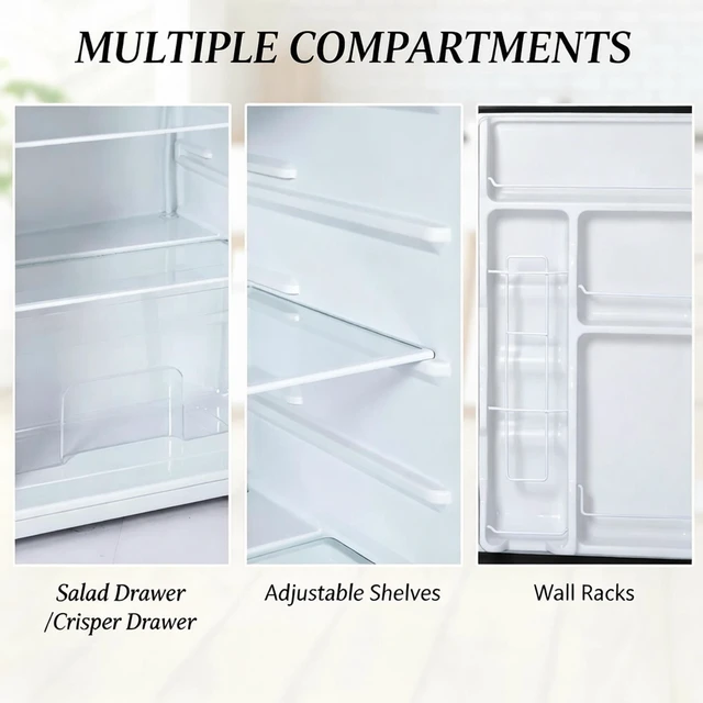 Alt view image 5 of 6 - Upright Refrigerator,Compact Single-Door Mini Fridge,Modern Compact Fridge,for Dorms, Offices or Small Kitchens